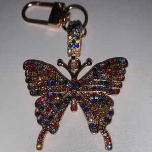 Crystal Butterfly purse/bag charm Keychain